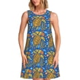 thumbnail image 1 of Sikiie Sea Turtle Print Women's Sleeveless Dress with Pockets Round Neck Sundress, Suitable for Daily, Office, Vacation Summer Wear, 1 of 7