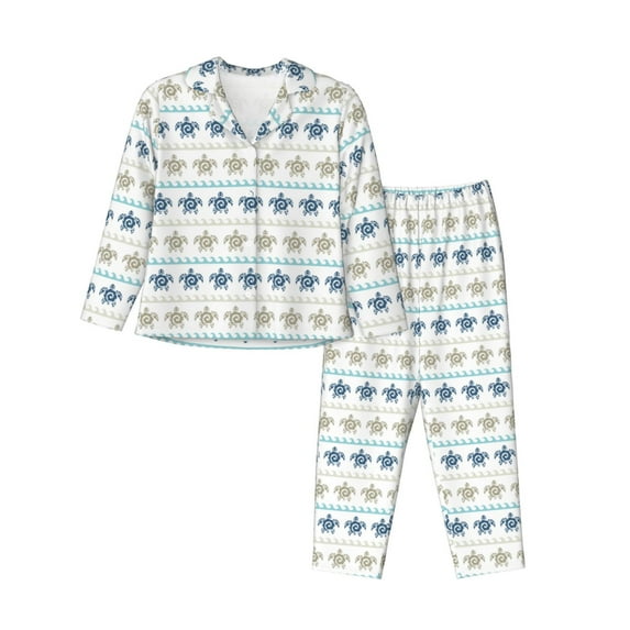 Sikiie Sea Turtle Women's Long-Sleeve Shirt and Full-Length Bottom Pajama Set (s-xxl)-XX-Large