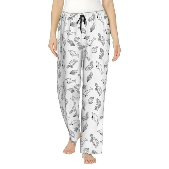 Sikiie Sea Turtle Women’s Ultra-Soft Comfy Lounge Pants Sleepwear Comfy Lounge Pants Drawstring Sleep Bottoms with PocketsX-Large