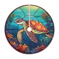 thumbnail image 1 of Sikiie Sea Turtle in Coral Nativity Christmas Tree Skirt, Jesus Christian Winter Holiday Tree Mat Decoration(30-48IN)48", 1 of 6