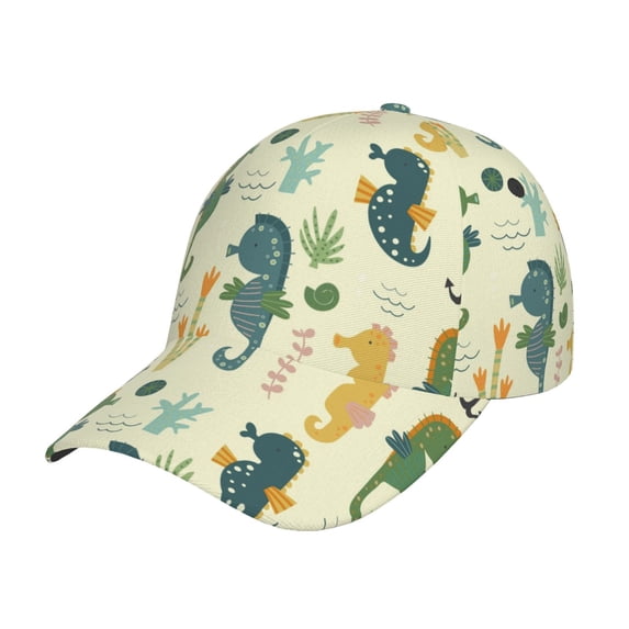 Sikiie Seahorse Unisex Vintage Washed Unstructured Baseball Cap Soft Cap Adjustable Unisex Baseball Hat Dad Hat