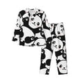 thumbnail image 1 of Sikiie Seamless Pattern Cute Panda Mens Pajama Set, Soft Warm Long Sleeve Sleepwear, Cozy Button-Down Pjs for Men-Large, 1 of 7