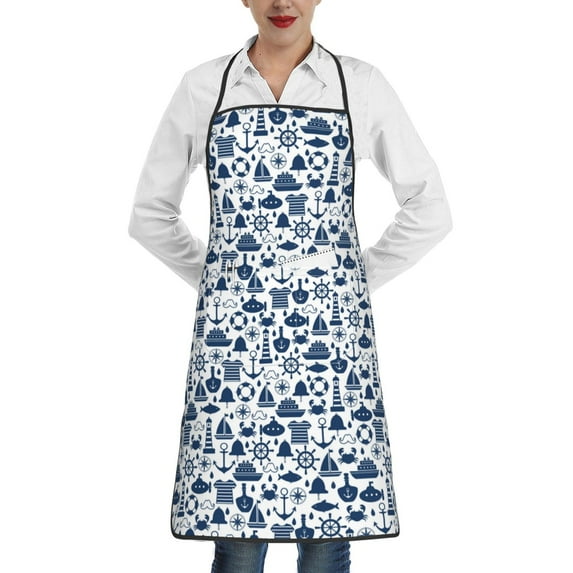 Sikiie Seaside Primary Color Aprons for Kitchen Cooking Aprons, Chef Apron for Men Women Chef
