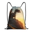 thumbnail image 1 of Sikiie Seaside Sunset Cool Dragon Drawstring Backpack Drawstring Bags, Draw String Back Bag for Sports, Gym, Travel, Swimming, Beach-Medium, 1 of 6
