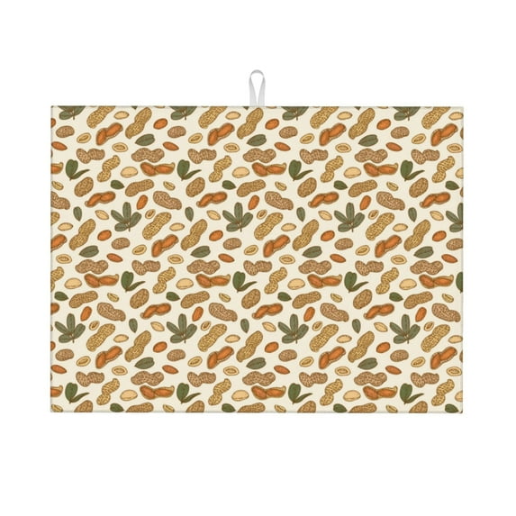 Sikiie Set With Peanut Dish Drying Mat, Kitchen Counter Mat, Self Drying Mat for Kitchen Counter Dish Drying Pad ,for Dishes, Utensils, Pots and Pans(24" x 18")