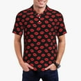 thumbnail image 1 of Sikiie Sexy Red Lips Kiss Print Men's Short-sleeved POLO Shirts, Button-down Shirts and T-shirts are Suitable for Vacation, Leisure and Business-Small, 1 of 6
