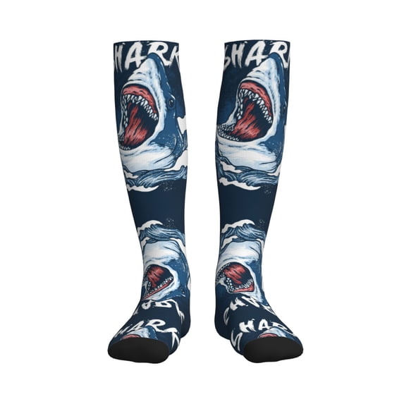 Sikiie Shark 1 Pairs Compression Socks for Men and Women 15-20 mmHg Running Support Socks
