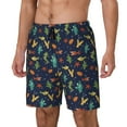 thumbnail image 1 of Sikiie Shells and Seaweed Print Men's Double Layer Swimming Trunks, Adjustable Waistband and Pockets Sports Swimming Trunks, Beach Swimwear-Small, 1 of 6