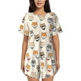 thumbnail image 1 of Sikiie Shiba Head Face Womens Pajama Sets Short Sleeve Top With Pants Sleepwear 2 Piece Lounge Set3X-Large, 1 of 6