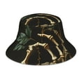 thumbnail image 1 of Sikiie Skeleton Hand Rose Butterfly Reflective Double-Sided Bucket Hat, Sun Hat, for Gardening, Beaching, Camping, Hiking, Fishing, 1 of 6