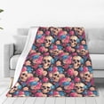 thumbnail image 1 of Sikiie Skull Blue Flower Ultra-Soft Micro flannel Blanket Luxury All Seasons Warm Blanket for Bedding Sofa and Travel (4 sizes)-50"x40", 1 of 7