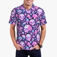 thumbnail image 1 of Sikiie Skull Rainbow Mushroom Print Men's Short-sleeved POLO Shirts, Button-down Shirts and T-shirts are Suitable for Vacation, Leisure and Business-X-Large, 1 of 6
