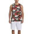 thumbnail image 1 of Sikiie Skull and Roses Basketball Jersey Reversible Men's Mesh Athletic Sports Shirts Training Practice S-4XLLarge, 1 of 6