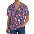 thumbnail image 1 of Sikiie Skull colorful flower daisy Men's Wrinkle Free Untucked Cuban Shirt Business Casual Button Down Shirts Short Sleeve ShirtMedium, 1 of 5