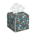 thumbnail image 1 of Sikiie Skull cute organ Leather Tissue Box Cover Square, tissue box holder, Tissue Box with Bottom Belt-5.2”x5.2”x5.2”, 1 of 7