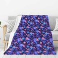 thumbnail image 1 of Sikiie Skull daisy purple Cozy Flannel Fleece Throw Blanket: Lightweight & Thick for All Seasons - Perfect for Women, Men, & Kids"60"x50", 1 of 6