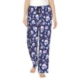 thumbnail image 1 of Sikiie Skull flower white blue Women’s Ultra-Soft Comfy Lounge Pants Sleepwear Comfy Lounge Pants Drawstring Sleep Bottoms with PocketsSmall, 1 of 6