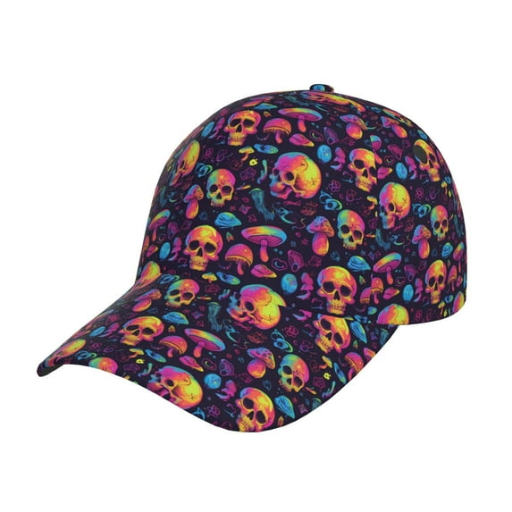Sikiie Skull mushroom Unisex Vintage Washed Unstructured Baseball Cap Soft Cap Adjustable Unisex Baseball Hat Dad Hat