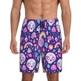 thumbnail image 1 of Sikiie Skull mushroom rainbow Mens Pajama Shorts, Lightweight Lounge Pant with Pockets Soft Sleep Pj Shorts for Men4X-Large, 1 of 6