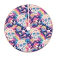 thumbnail image 1 of Sikiie Skull rainbow color space Nativity Christmas Tree Skirt, Jesus Christian Winter Holiday Tree Mat Decoration(30-48IN)48", 1 of 6