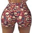 thumbnail image 1 of Sikiie Skull record Guitar music Print Workout Shorts Women Scrunch Butt Gym Shorts Seamless High Waist Tummy Control Yoga Biker Athletic Shorts, 1 of 5