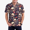 thumbnail image 1 of Sikiie Skull record rock Print Men's Short-sleeved POLO Shirts, Button-down Shirts and T-shirts are Suitable for Vacation, Leisure and Business-XX-Large, 1 of 6