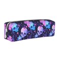 thumbnail image 1 of Sikiie Skull starry sky flower leaf Leather Pencil Case, Makeup Pouch, Zipper Pouch for Daily Essentials, Storage Organizer, Cosmetics and Stationary Bag, 1 of 7