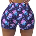 thumbnail image 1 of Sikiie Skull starry sky flower leaf Print Workout Shorts Women Scrunch Butt Gym Shorts Seamless High Waist Tummy Control Yoga Biker Athletic Shorts, 1 of 5