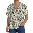 thumbnail image 1 of Sikiie Skull with Cash Men's Wrinkle Free Untucked Cuban Shirt Business Casual Button Down Shirts Short Sleeve ShirtSmall, 1 of 5