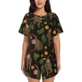 thumbnail image 1 of Sikiie Sloth Doing Yoga Womens Pajama Sets Short Sleeve Top With Pants Sleepwear 2 Piece Lounge SetMedium, 1 of 6