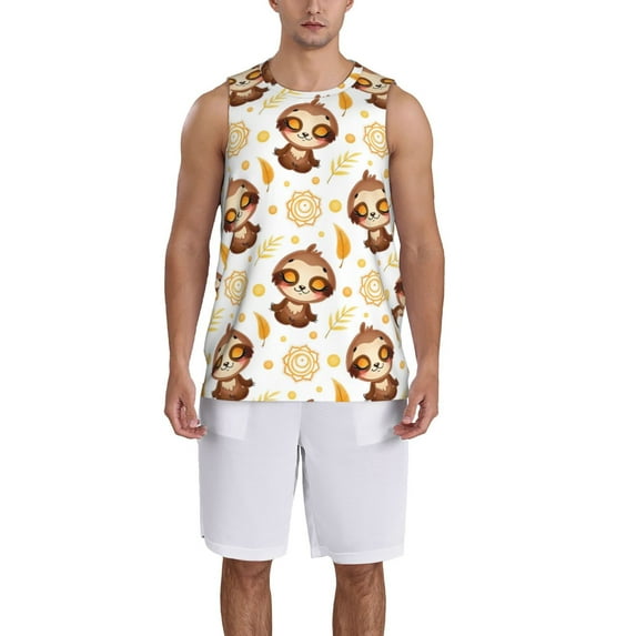 Sikiie Sloth Yoga Basketball Jersey Reversible Men's Mesh Athletic Sports Shirts Training Practice S-4XL4X-Large