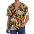 thumbnail image 1 of Sikiie Sloth on the Branch Men's Wrinkle Free Untucked Cuban Shirt Business Casual Button Down Shirts Short Sleeve Shirt, 1 of 5