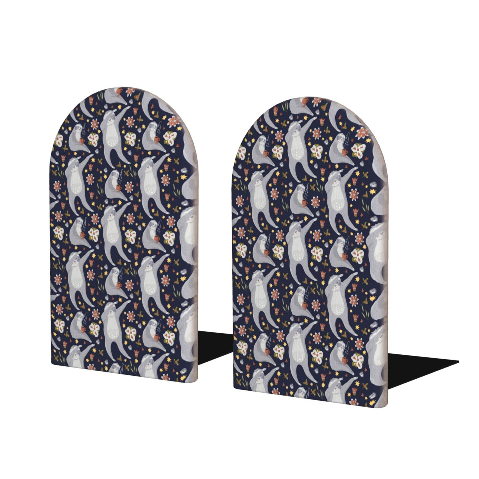 Sikiie Sloths Dancing Bookends 1 Pair, Wood Bookends for Shelves, Book ...