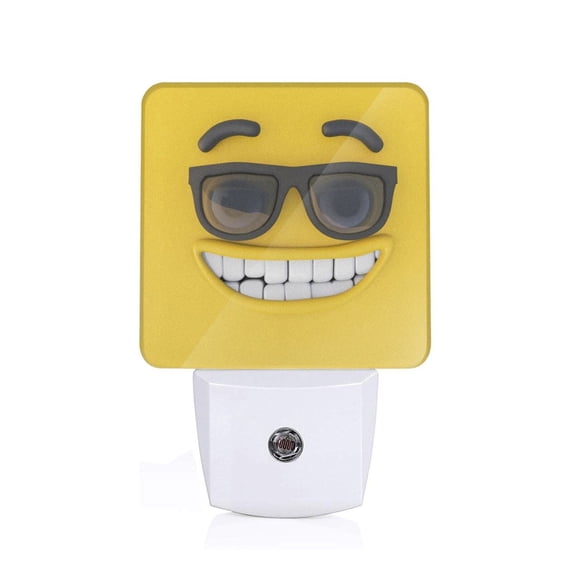 Sikiie Smiling With Sunglasses Led Night Light, Warm White,Cool White Lights for Bathroom,Hallway,Bedroom, Kids Room-US