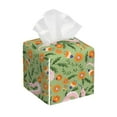 thumbnail image 1 of Sikiie Snake And Floral Leather Tissue Box Cover Square, tissue box holder, Tissue Box with Bottom Belt-5.2”x5.2”x5.2”, 1 of 7