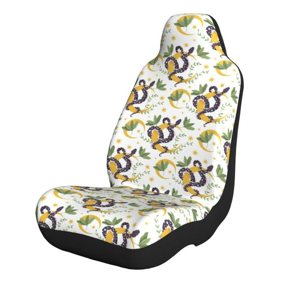 Sikiie Snake And Moon Car Seat Covers 2PCs Front Car Seat Covers Universal fit for Most Cars SUVs and Trucks-2 PCS