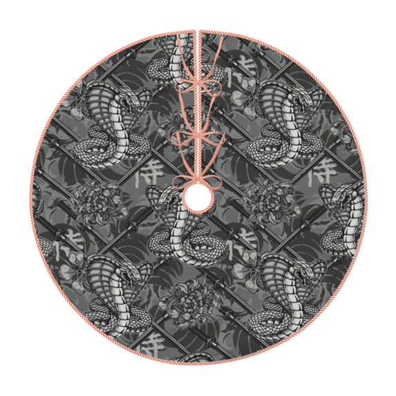 Sikiie Snake Nativity Christmas Tree Skirt, Jesus Christian Winter Holiday Tree Mat Decoration(30-48IN)48"