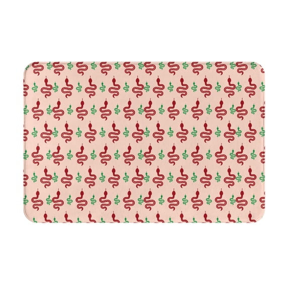 Sikiie Snake Print Flannel Anti-slip Floor Mat 16x24in, Thickened Dustproof Entrance Door Mat Floor Mat for Kitchen, Bathroom, Laundry Room