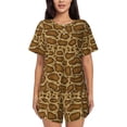 thumbnail image 1 of Sikiie Snake Skin Womens Pajama Sets Short Sleeve Top With Pants Sleepwear 2 Piece Lounge Set4X-Large, 1 of 6