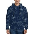 thumbnail image 1 of Sikiie Snowflake Dark Blue Men's Hoodie, Essentials Hoodie, Sweatshirt, Pullover Hooded Sweatshirt for Men-Small, 1 of 7
