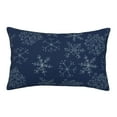 thumbnail image 1 of Sikiie Snowflake Dark Blue Print Plush Pillow Cover, Wrinkle-proof and Stain-resistant Pillow Protector without Pillow Core, Home Decoration-20"x30", 1 of 6