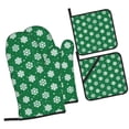 thumbnail image 1 of Sikiie Snowflake Oven Mitts and Pot Holders, Silicone Oven Gloves, Heat Resistant Oven Mitts 4Pcs Set, 1 of 6