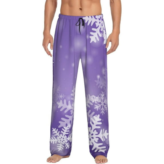 Sikiie Snowflakes Pajama Pants Men, PJ Bottoms, Sleep & Lounge Pants-XX-Large