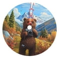 thumbnail image 1 of Sikiie Snowy Mountain Photography Bear 30-48 inches {designName} Print Christmas Tree Skirt Snowman Xmas Tree Skirt with Edge Christmas Decorations for Holiday Party36", 1 of 7