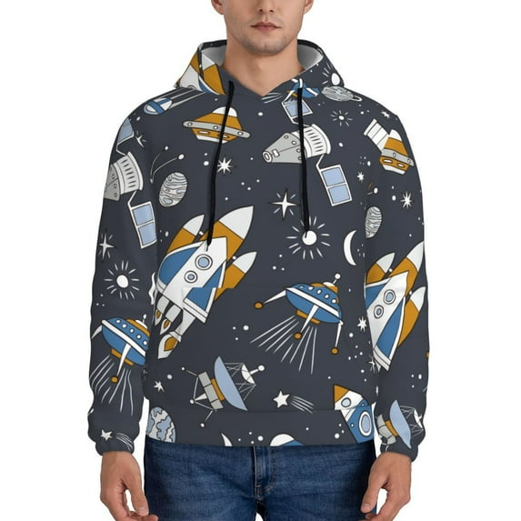 Sikiie Space Cars Men's Hoodie, Essentials Hoodie, Sweatshirt, Pullover Hooded Sweatshirt for Men-4X-Large