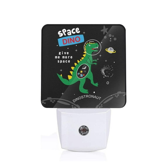 Sikiie Space Dino Cartoon Black Led Night Light, Warm White,Cool White Lights for Bathroom,Hallway,Bedroom, Kids Room-UK