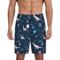 thumbnail image 1 of Sikiie Space Dinosaur Mens Pajama Shorts, Lightweight Lounge Pant with Pockets Soft Sleep Pj Shorts for MenXX-Large, 1 of 6