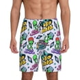 thumbnail image 1 of Sikiie Space Monster Print Mens Pajama Shorts, Lounge Pant, Men's shorts，Sleep Pj Shorts for Men-3X-Large, 1 of 6