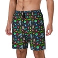 thumbnail image 1 of Sikiie Space Rocket Cosmonaut Planets Print Men's Double Layer Swimming Trunks, Adjustable Waistband and Pockets Sports Swimming Trunks, Beach Swimwear-Small, 1 of 6