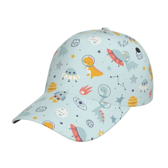 Sikiie Space With Dino Astronauts Unisex Vintage Washed Unstructured Baseball Cap Soft Cap Adjustable Unisex Baseball Hat Dad Hat